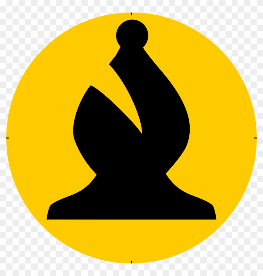 Chess Piece Symbol Black Bishop Alfil Negro - Chess Yellow And Black #301539