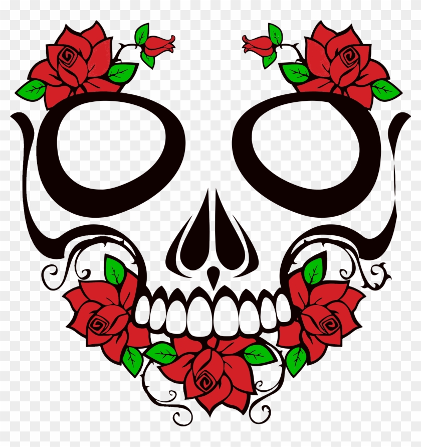 Skull With Roses Vector #301658