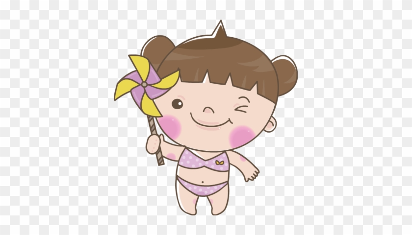 Bikini Clipart Kid Swimsuit - Girl In A Bathing Suit Clipart #302044