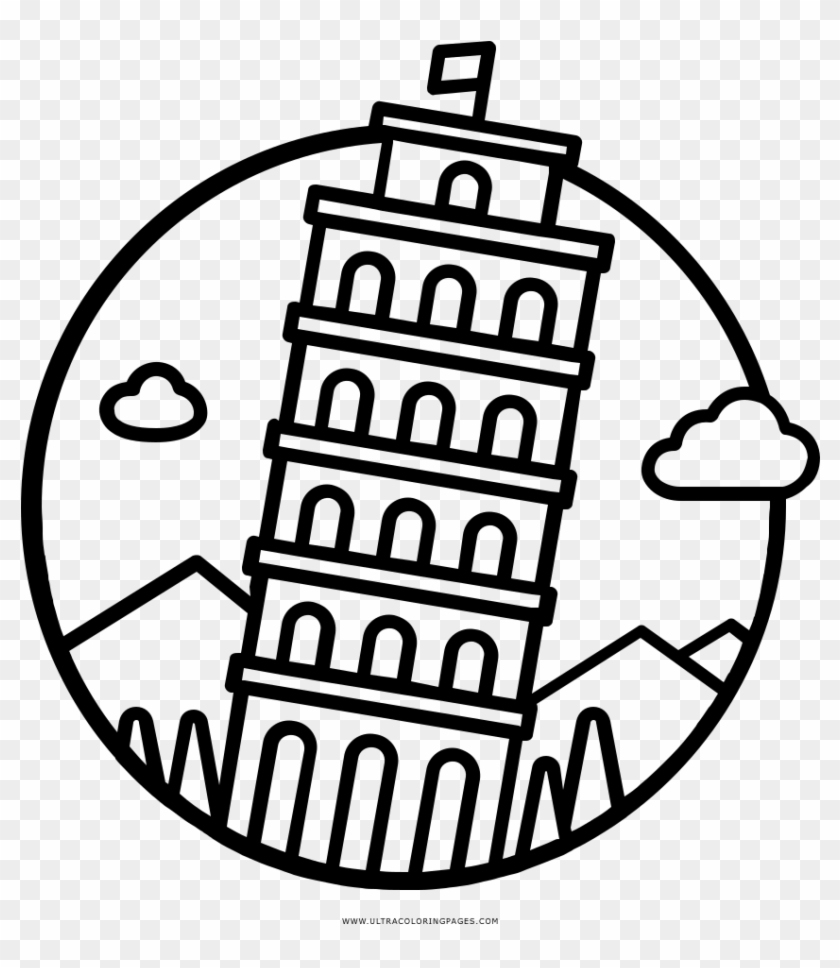 Leaning Tower Of Pisa Coloring Page - Torre Inclinada Para Colorear #302161