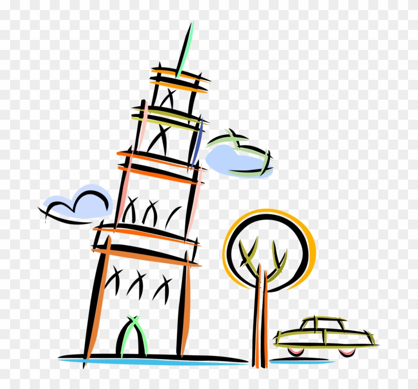 Vector Illustration Of Leaning Tower Of Pisa Campanile - Vector Illustration Of Leaning Tower Of Pisa Campanile #302172