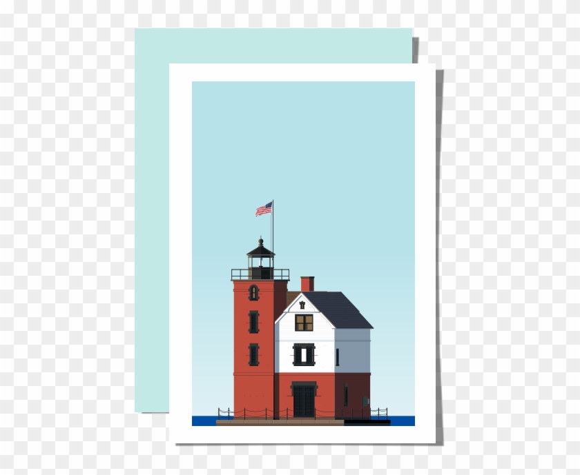 Round Island Lighthouse Greeting Card - Round Island Lighthouse Greeting Card #302210