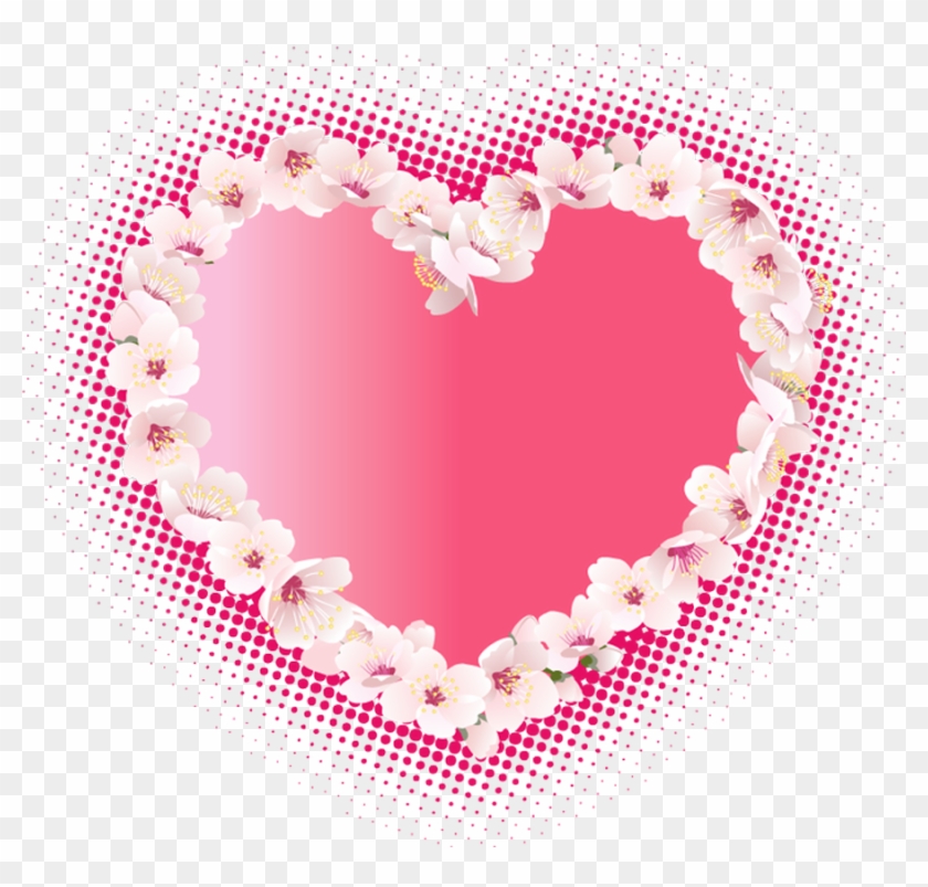 Pink Heart With Flowers Clipart M=1379714400 - Pink Heart With Flowers #302294