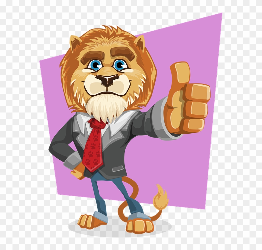Cartoon Lion 21, - Lion With Thumbs Up #302346
