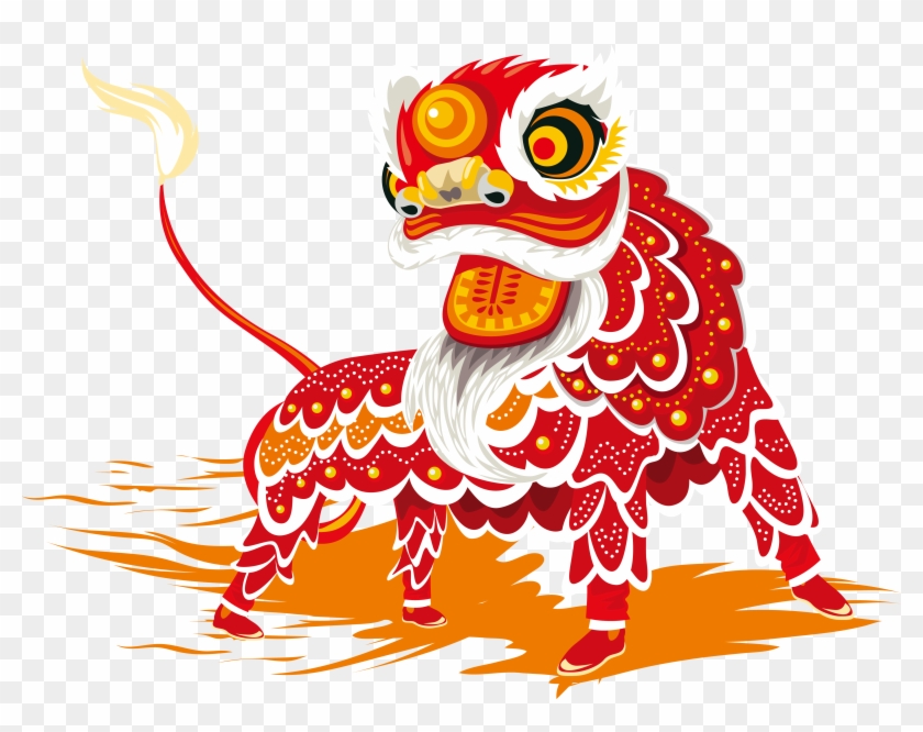 Chinese New Year Lion Dance Dragon Dance - Lion Dance Vector Png #302387