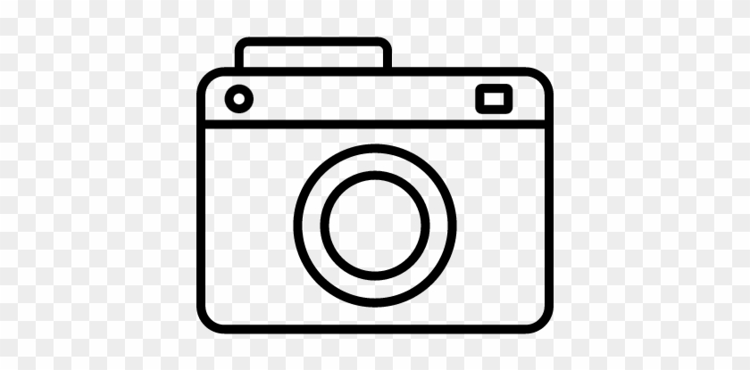 Photo Camera Outlined Tool Vector - Camera Emoji Black And White #302513