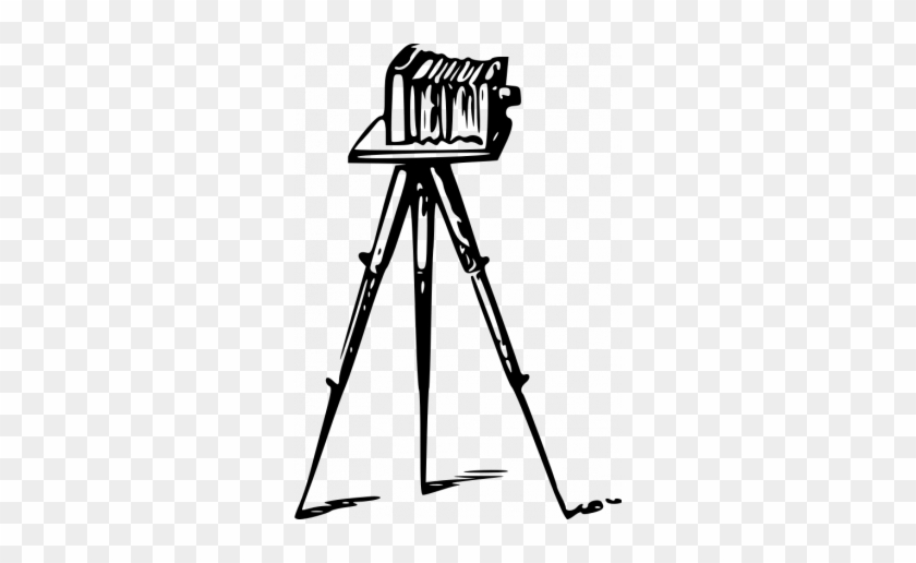 Org-1900s Photo Camera On A Tripod Vector Clip Art - First Camera Drawing #302514
