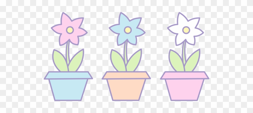 Pot Plant Clipart Three Flower - Cute Flower Pot Clipart #302716