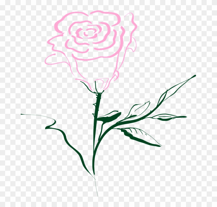 Flower Pot Outline 11, - Rose Clip Art #302754