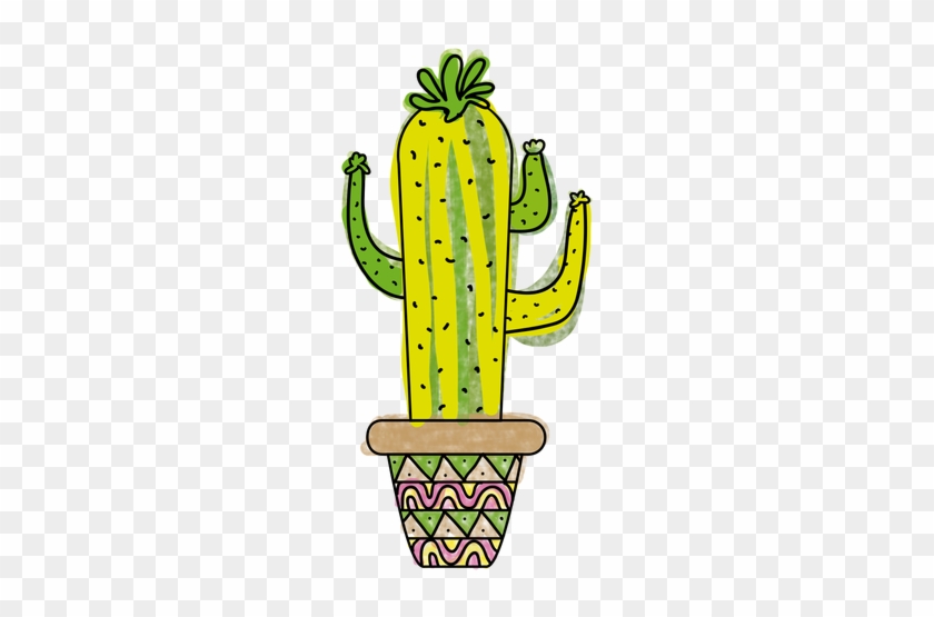 Trendy Cactus Pattern Done In Thin Soft-colored Stroke - Cactus #302759