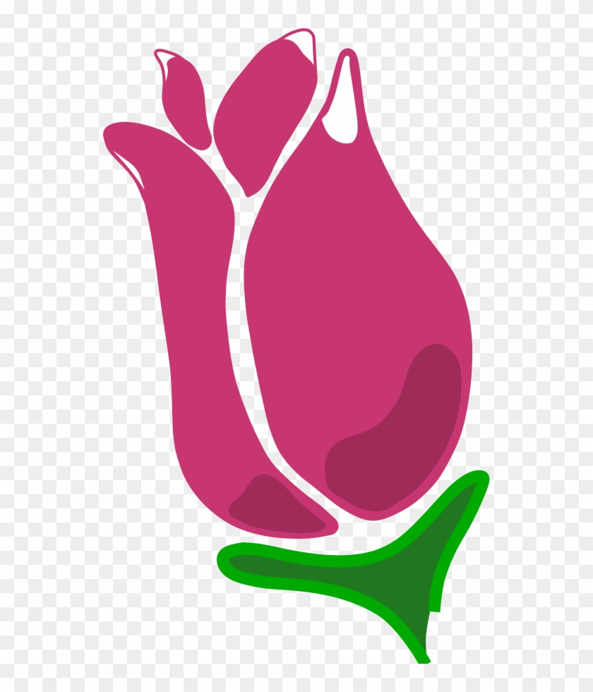 Rose Outline On Pinterest Flower - Rose Bud Vector #302771