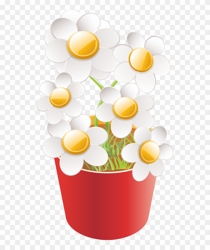 Daisies In Pots - Free Vector Garden #302802