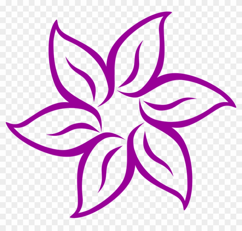 Purple Flower 1 By Webgoddess On Deviantart - Flower Clip Art Black And White #302935