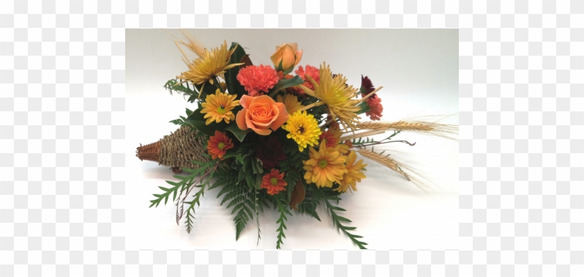 A Cornucopia Basket Full Of Fall Colors - Bouquet #302988