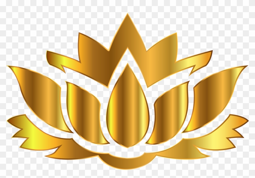 This Free Icons Png Design Of Gold Lotus Flower Silhouette - Gold Lotus Flower Logo #303005