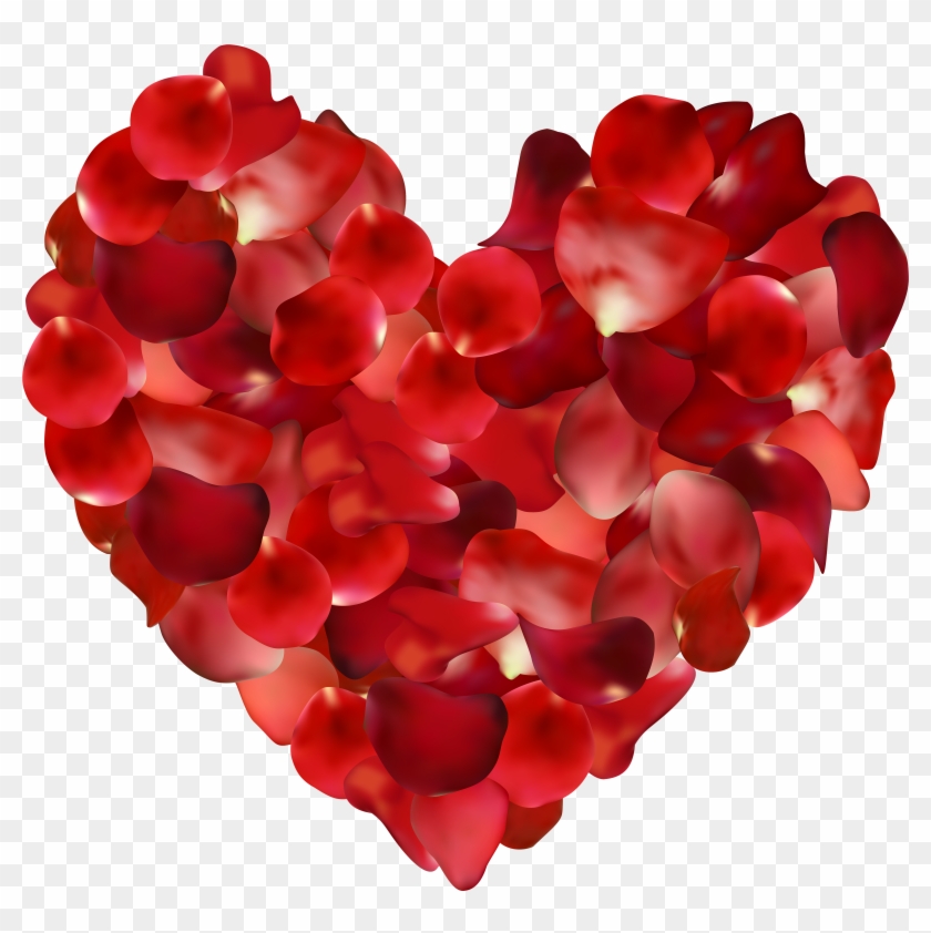Rose Petals Heart Png Clipart Image - Petals Heart Png #303170