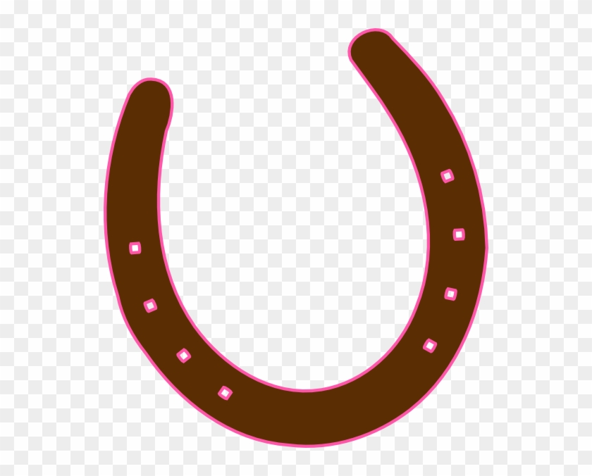 Cowgirl Clipart Pink And Brown - Brown And Pink Horseshoe #303294