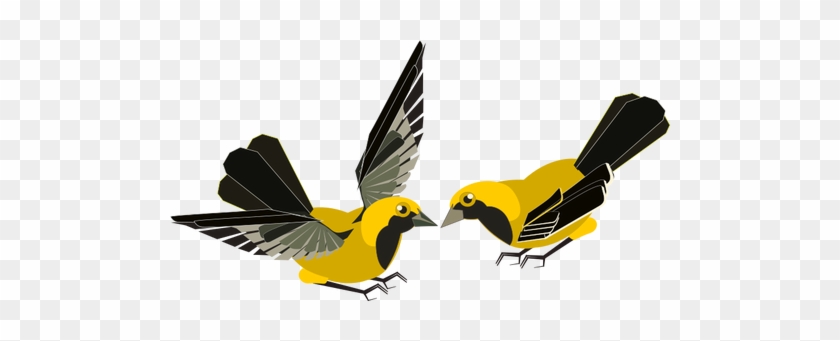 Vector Clip Art Of Yellow And Black Bird - Fluttering Birds #303442