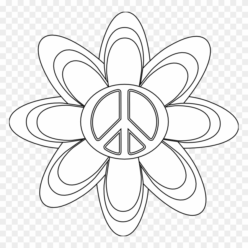 Free Coloring Pages Of Hearts Free Printable Peace - Peace Sign Flowers Coloring Pages #303491