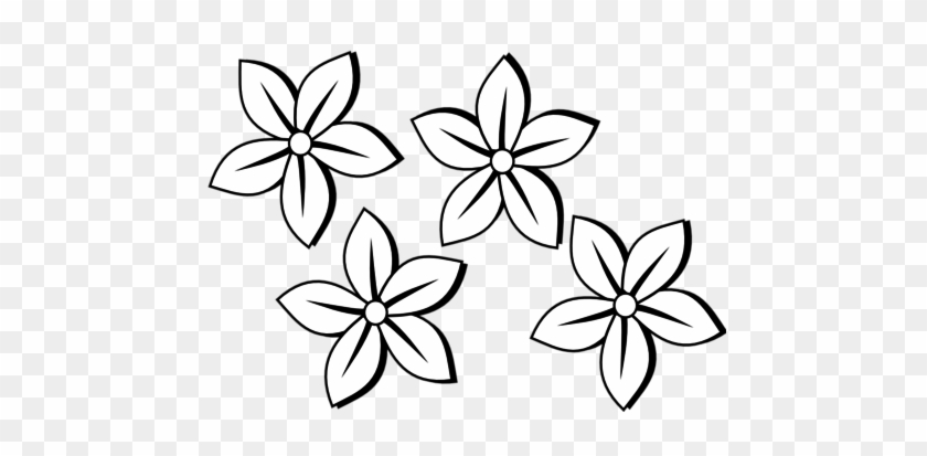 Lily Pad Flower Outline Coloring Trend Medium Size - Flowers Black And White #303496