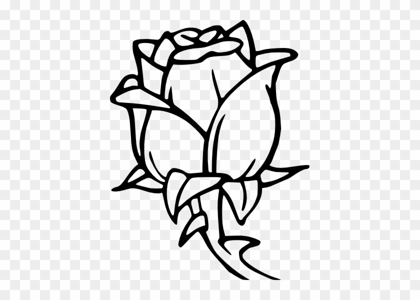 Rose Bud - Flower Coloring Pages #303540