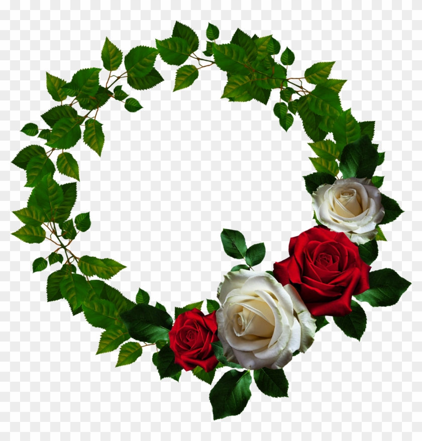 Picture Frame Flower Clip Art - Round Wreaths Png #303786