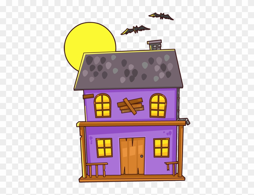 Haunted House Clipart Simple - Easy Cartoon Haunted House #303790