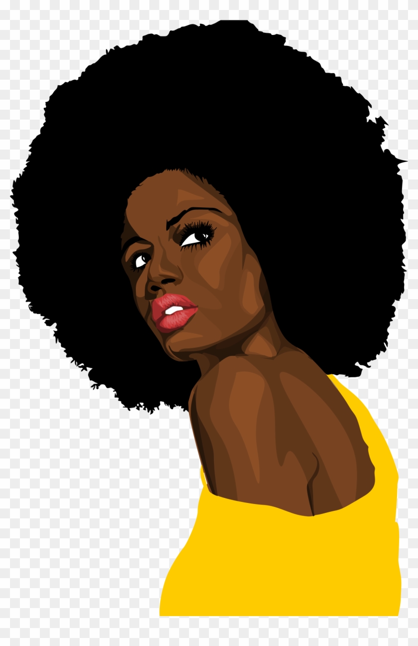 Related Black Woman Clipart Png - Black Woman Afro Png #303986