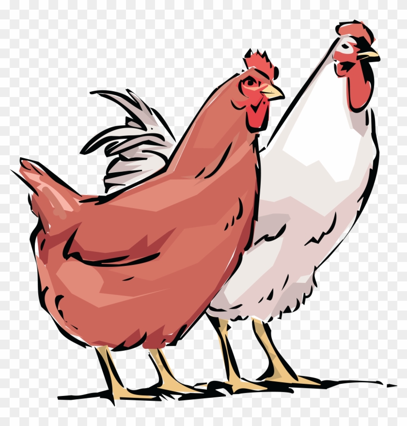 - Ai, - Eps, - Svg, - Free Clipart Of A Chicken - Hen And Rooster With Chickens Tote Bag #304164