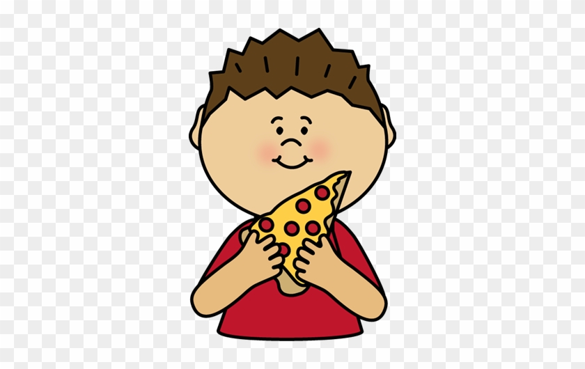 Pizza - Clip Art Boy Eating #304239