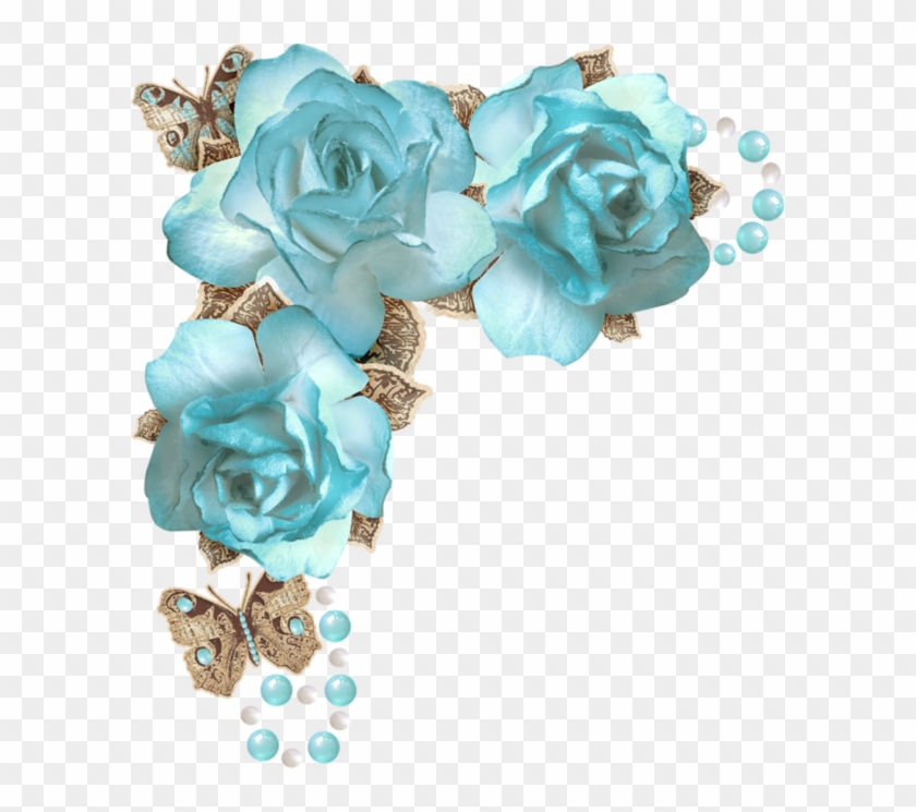 Forgetmenot - Scrap - Corners - Flower Clipartflower - Blue Rose Corner Png #304334