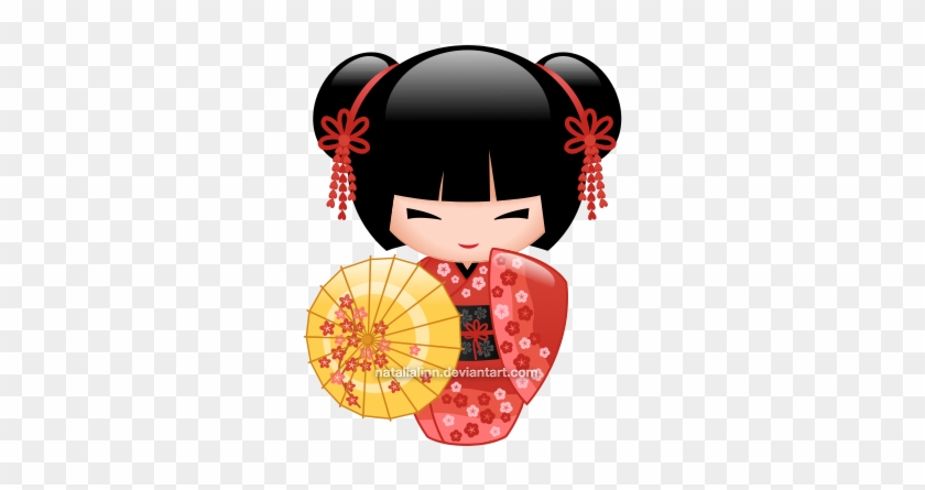 Red Sakura - Red Sakura Kokeshi Doll #304504