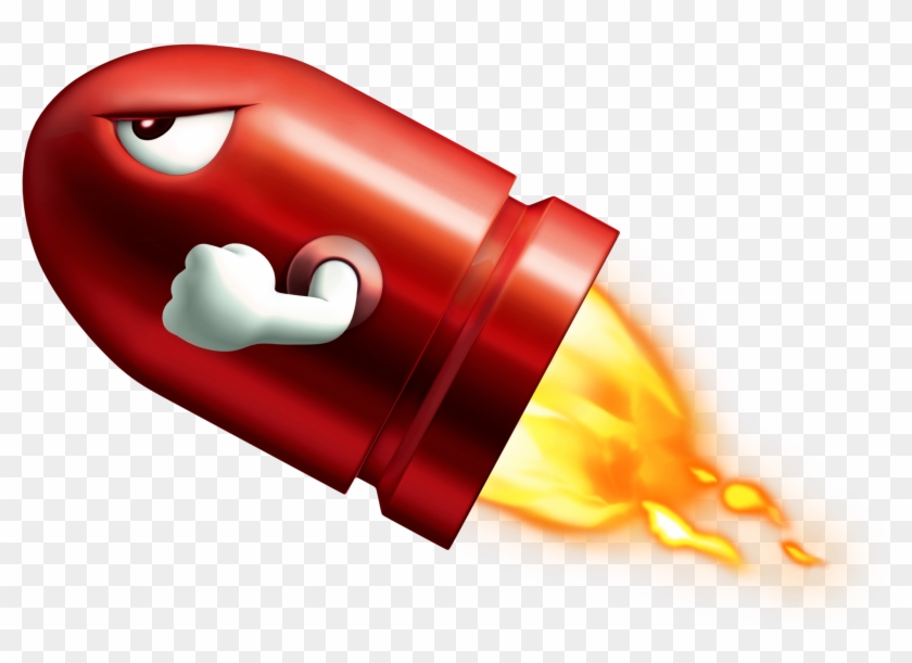 Missile Clipart Super Mario - Mario Red Bullet Bill #304537