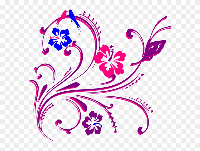 Butterfly Scroll Purple Blue Pink Tei Svg Clip Arts - Purple And Blue Butterfly #304854