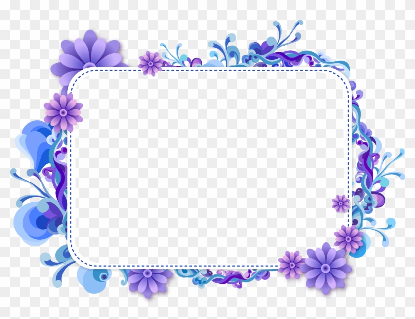 Blue Flower Clipart Top Border - Blue Flower Border Design #304874