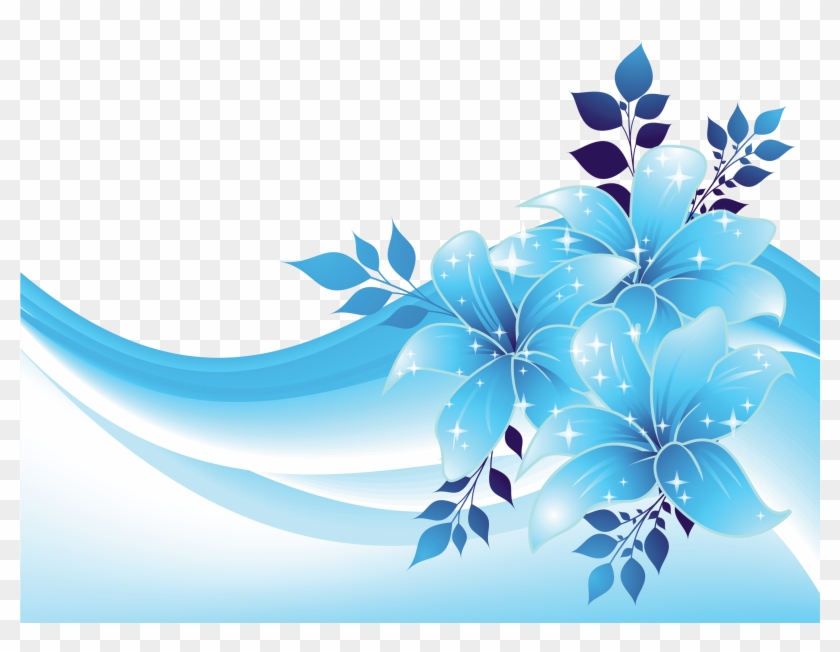 Blue Flowers Clipart A - Blue Flower Borders And Frames #304895