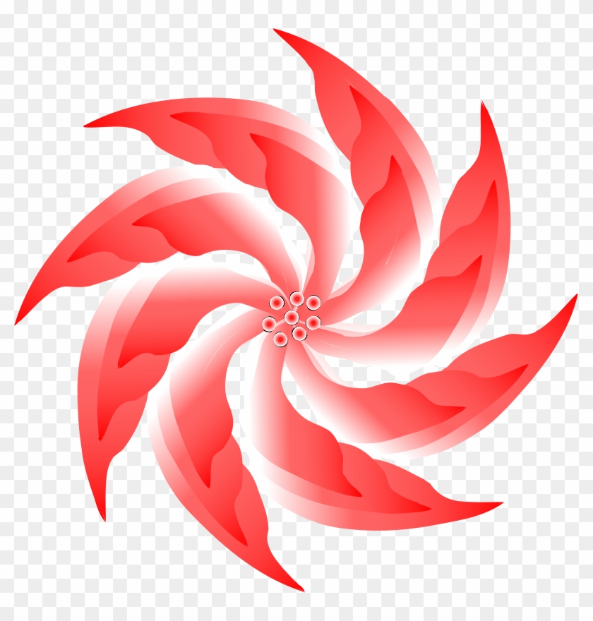Red Flower Clipart Red Blossom - Red Spiral Png #304940