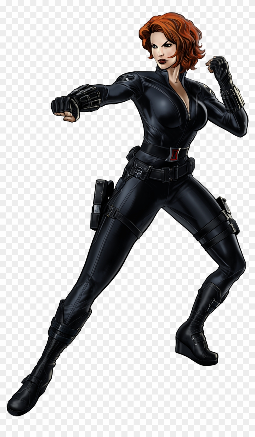 Black Widow-b Portrait Art - Black Widow Avenger Cartoon #305000