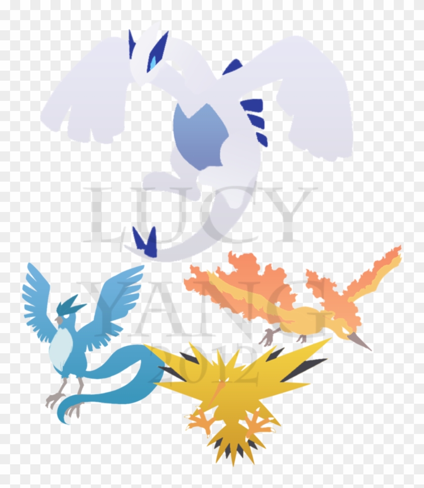 Lugia And Legendary Birds Trio Silhouette By Lucyrules20 - Pokemon Articuno #305077