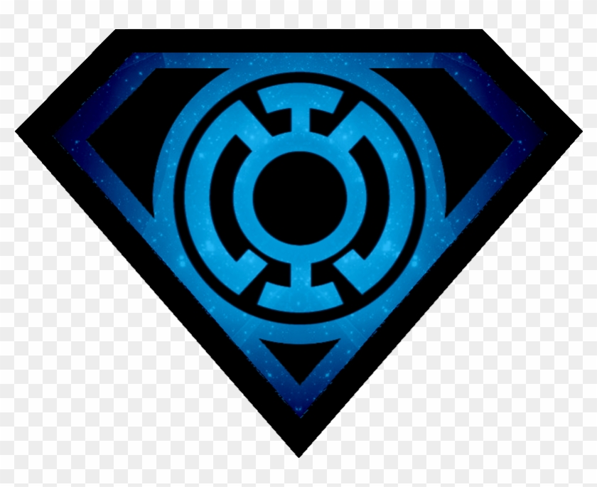 Superman Glowing Green Lantern Shield By Kalel7 On - Blue Lantern Superman Logo #305090