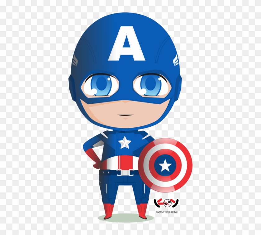 Captain America - Cartoon Captain America Vector #305187