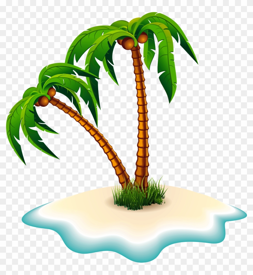 Palm Trees And Island Png Clipart Image - Palm Trees Clipart #305246