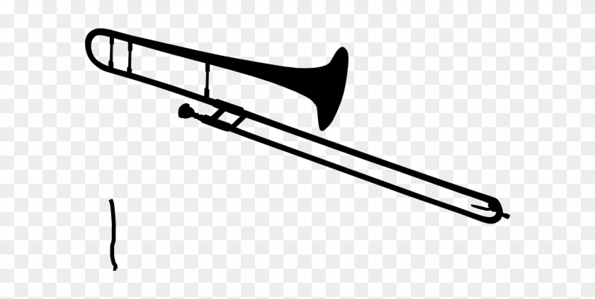 Trombone Clip Art At Clker - Trombone Black And White #305300