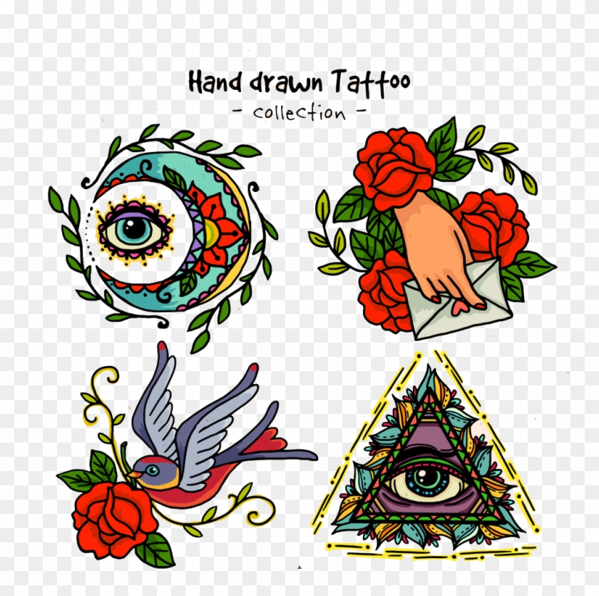 Old School Euclidean Vector Sticker Rose Tattoo - School Tattoo Png Old School #305312