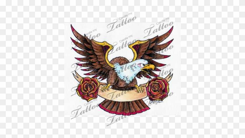 Marketplace Tattoo Old School Eagle Tattoo Design - Drawing #305448