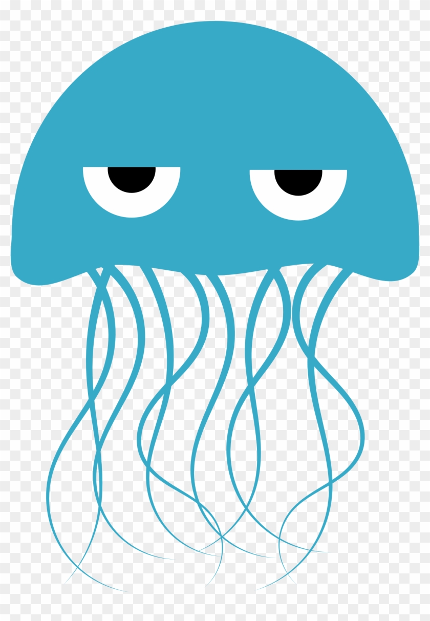 Translucent Blue Jellyfish Clipart - Jellyfish Cartoon #305582