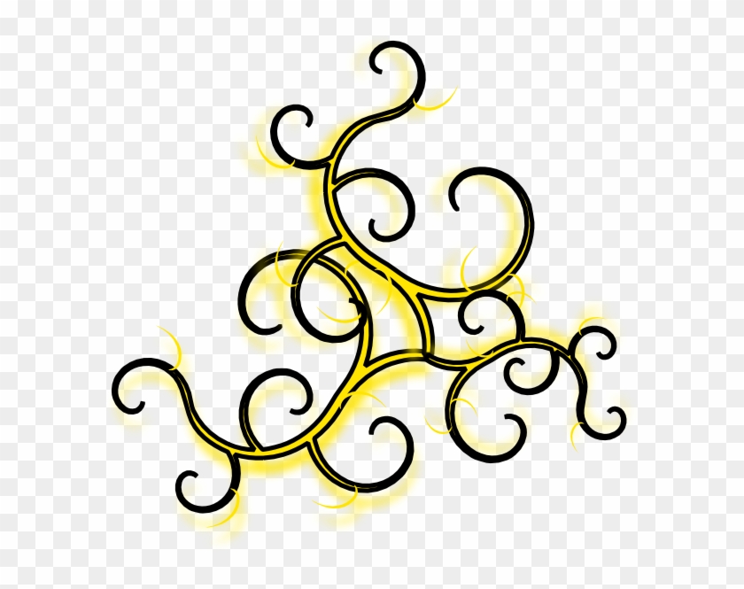 Black And Gold Swirls Clip Art At Clkercom Vector - Yellow And Black Swirls #305607