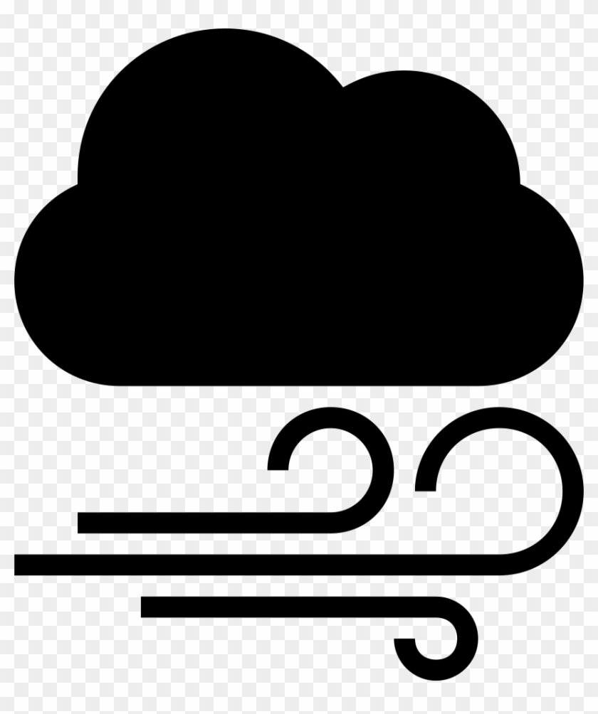 Cloud Dark Shape And Wind Lines Of Weather Interface - Icono Vientos #305614