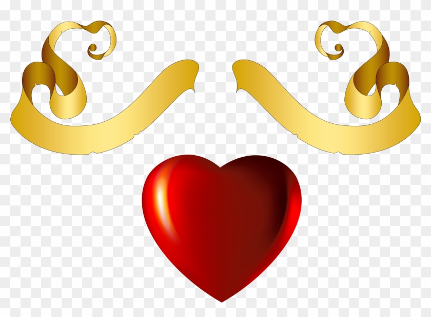 Hearts Clipart Heart Banner - Gold Heart Png #305831