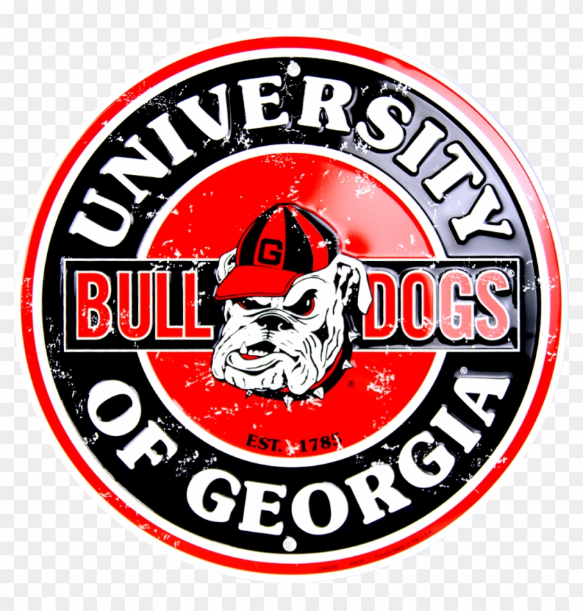 Georgia Bulldogs Circle Sign - University Of Georgia Bulldogs Decorative Wall Sign #305944